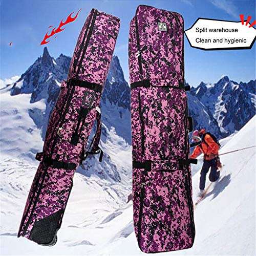 ZJDU New Single/Double Board Skiing Travel Bag Rolling Double Ski Bag
