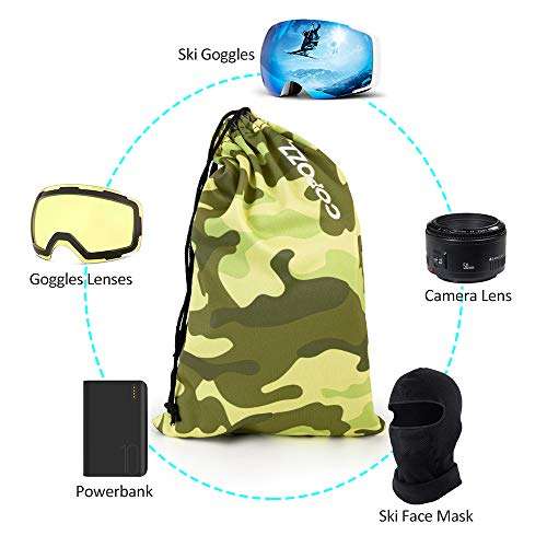 COPOZZ Ski Goggle Pouch Bag, Storage Carrying Drawstring Bags for